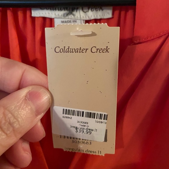 NBW ColdWater Creek, Red-Orange Summer Dress - Picture 4 of 5